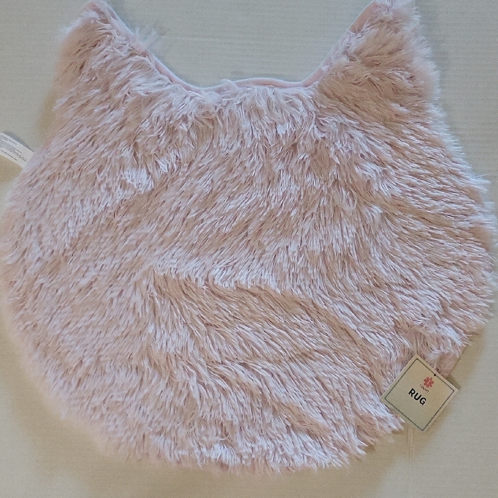 1 Soft Pink Furry Kids Rug Set